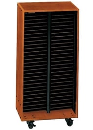 Mobile Choral Folio Cabinet 2 Column No Doors Cherry, 56 Slots at 1.5 each